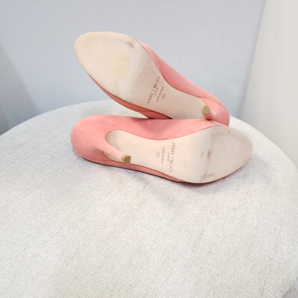 JIMMY CHOO Suede Salmon Heels - Picture 6 of 7